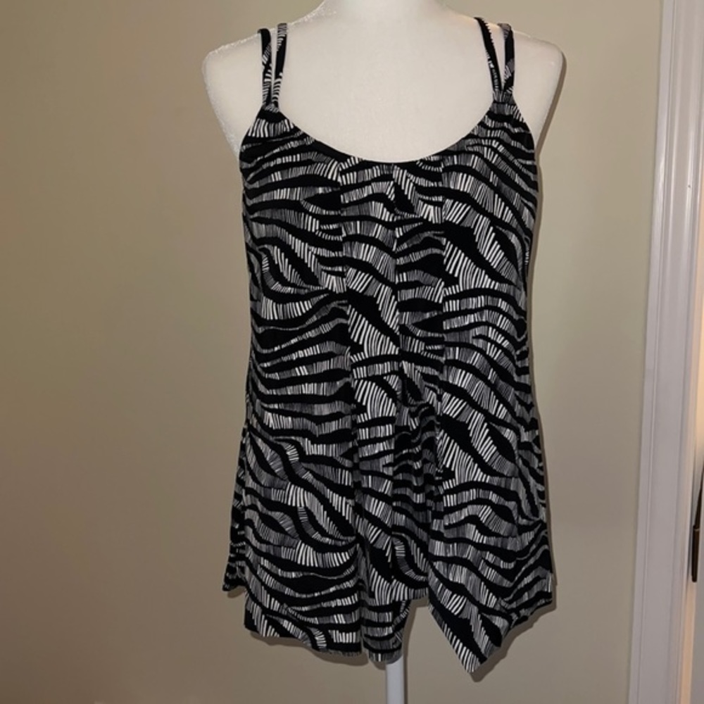 Modern animal print tankini top